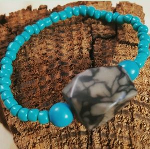 #Turquoise #Precious #Stone Stretch #Bracelet