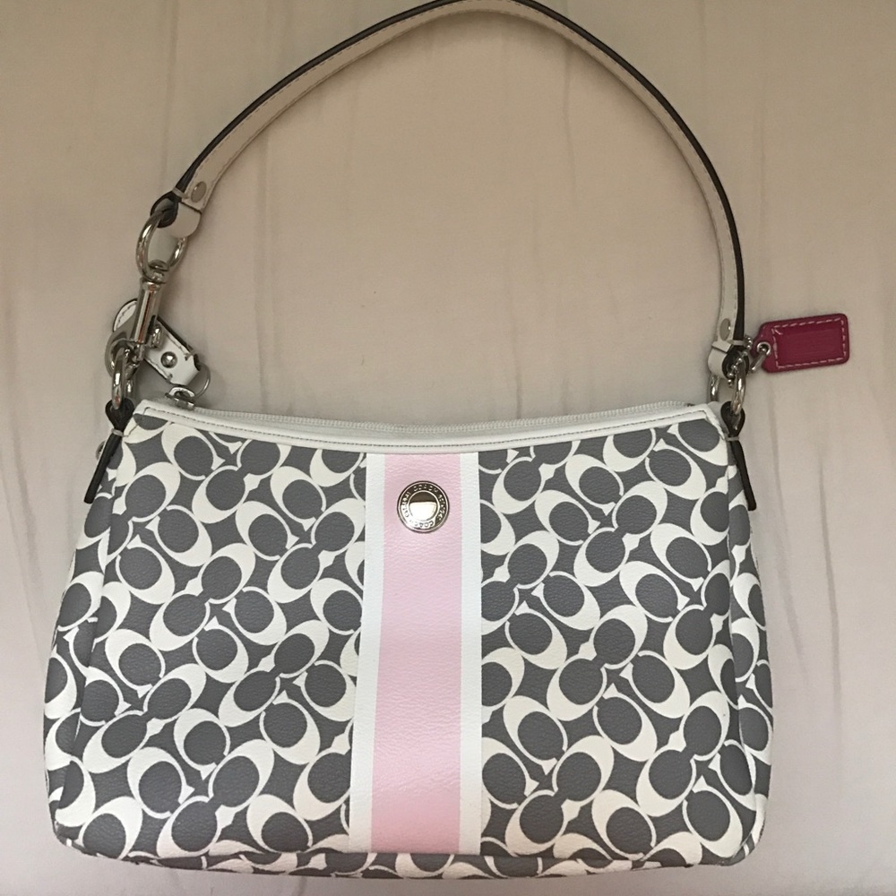 Small coach leather baguette bag