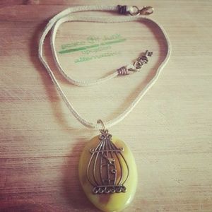 #Bronze #Birdie in a Cage #Necklace