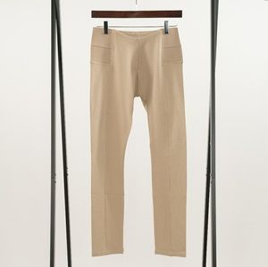 Beige Side Waistband Leggings