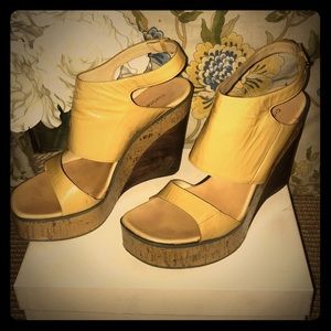 Costume National Cammello Wedge Sz 38.5