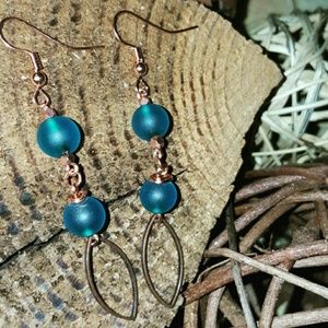 #Turquoise #Copper #WireWrapped Balldrop Earrings