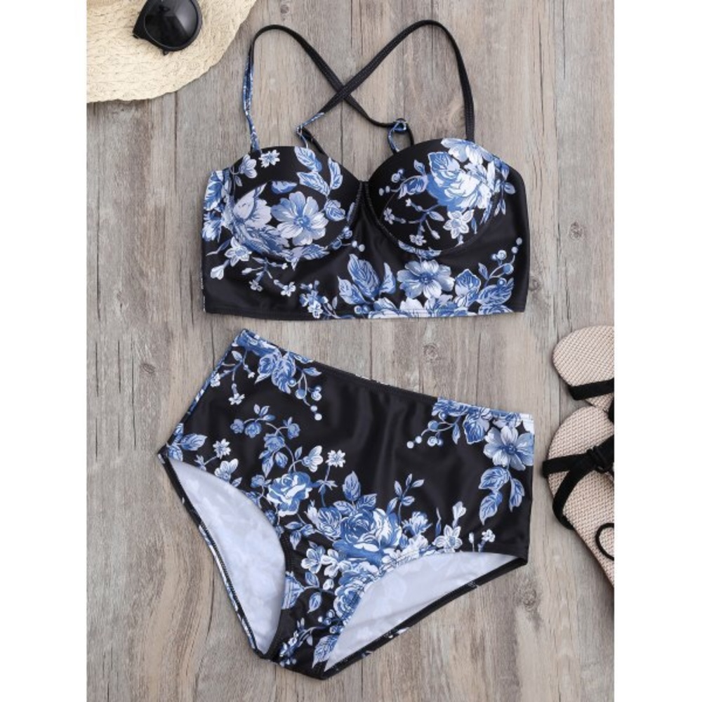 Brand new high waisted floral bikini