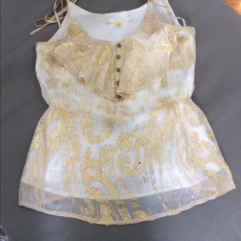 White and gold tank top