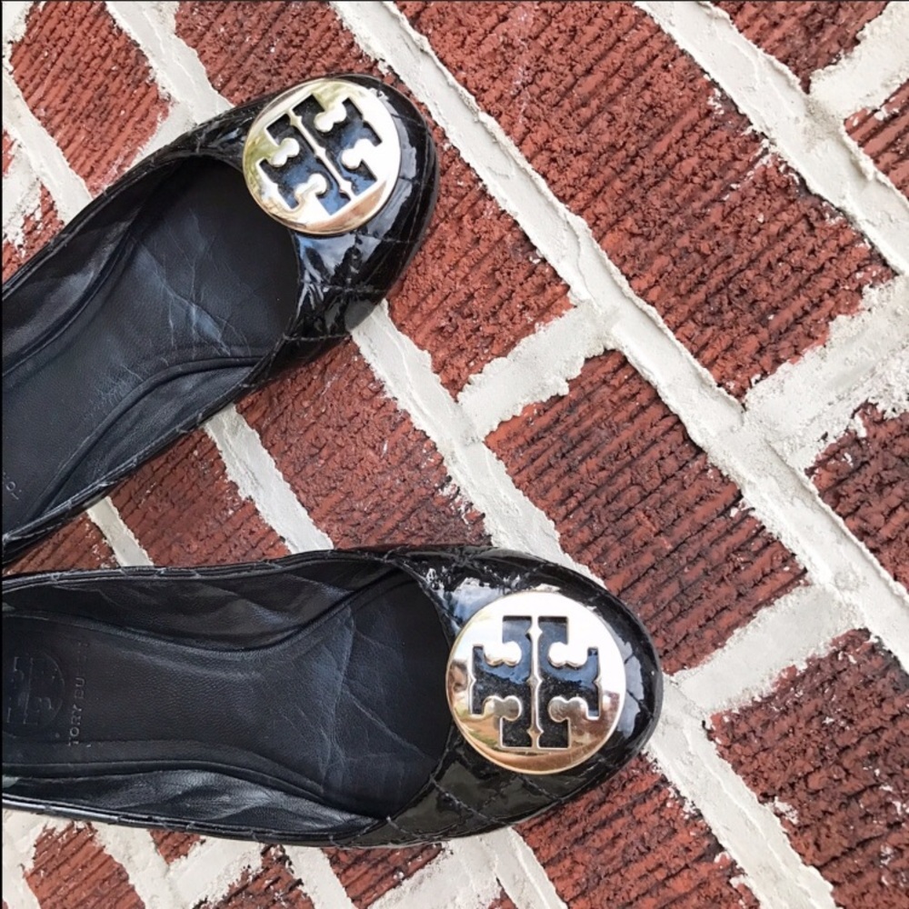 Worn Tory Burch flats