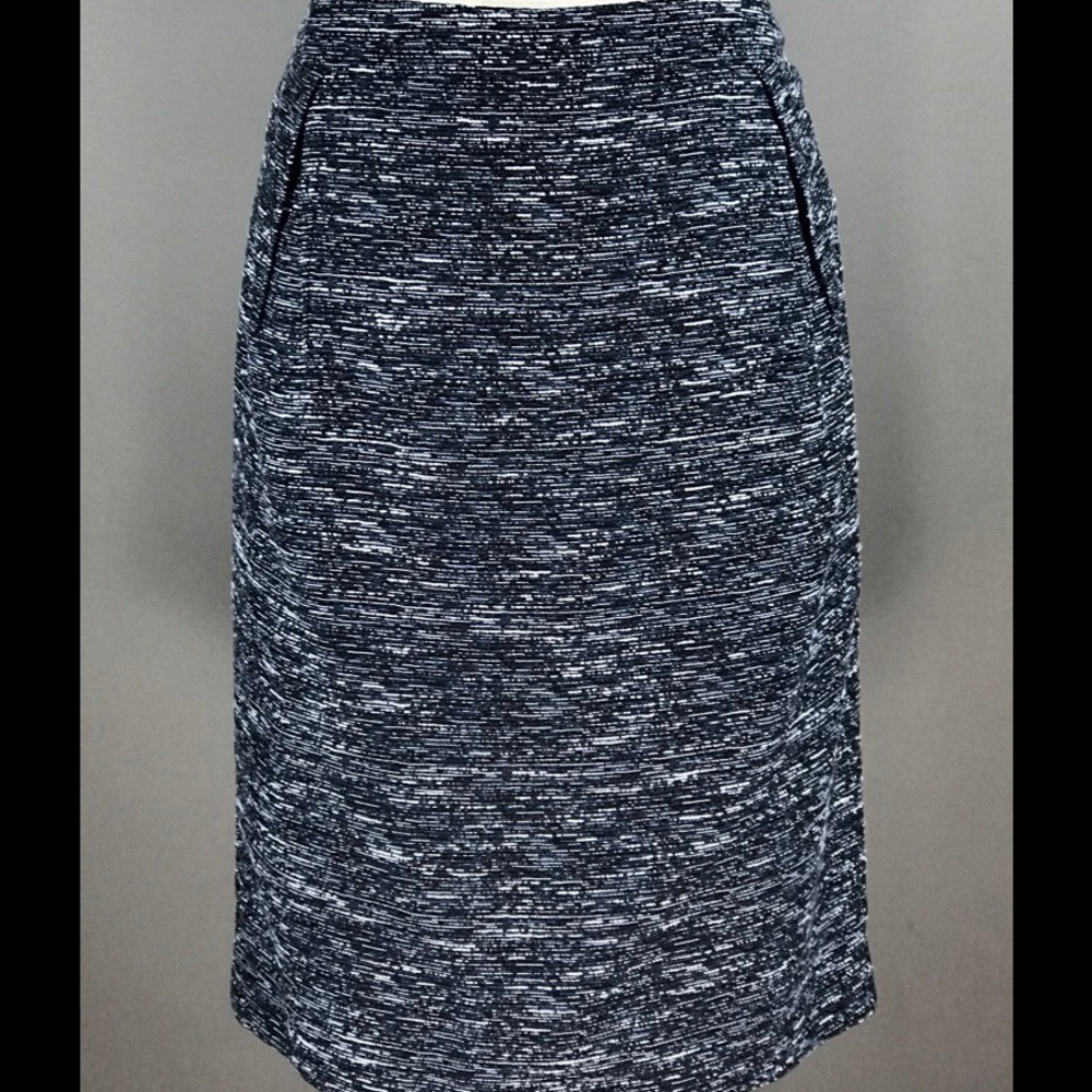 Tommy Hilfiger Navy Multi Skirt Tweed Pencil NEW