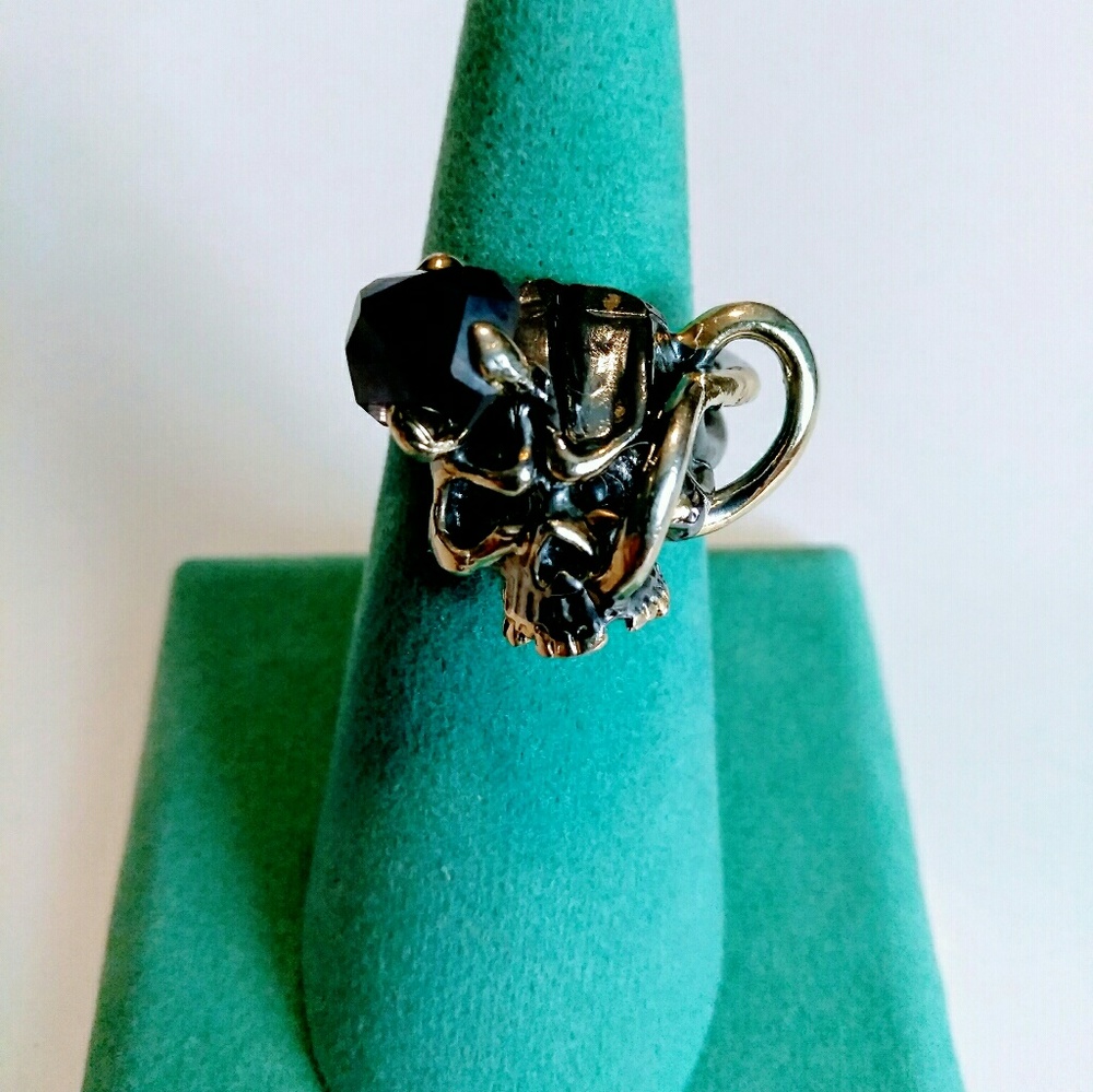 NWT Sapphire Skull Ring Sterling Silver