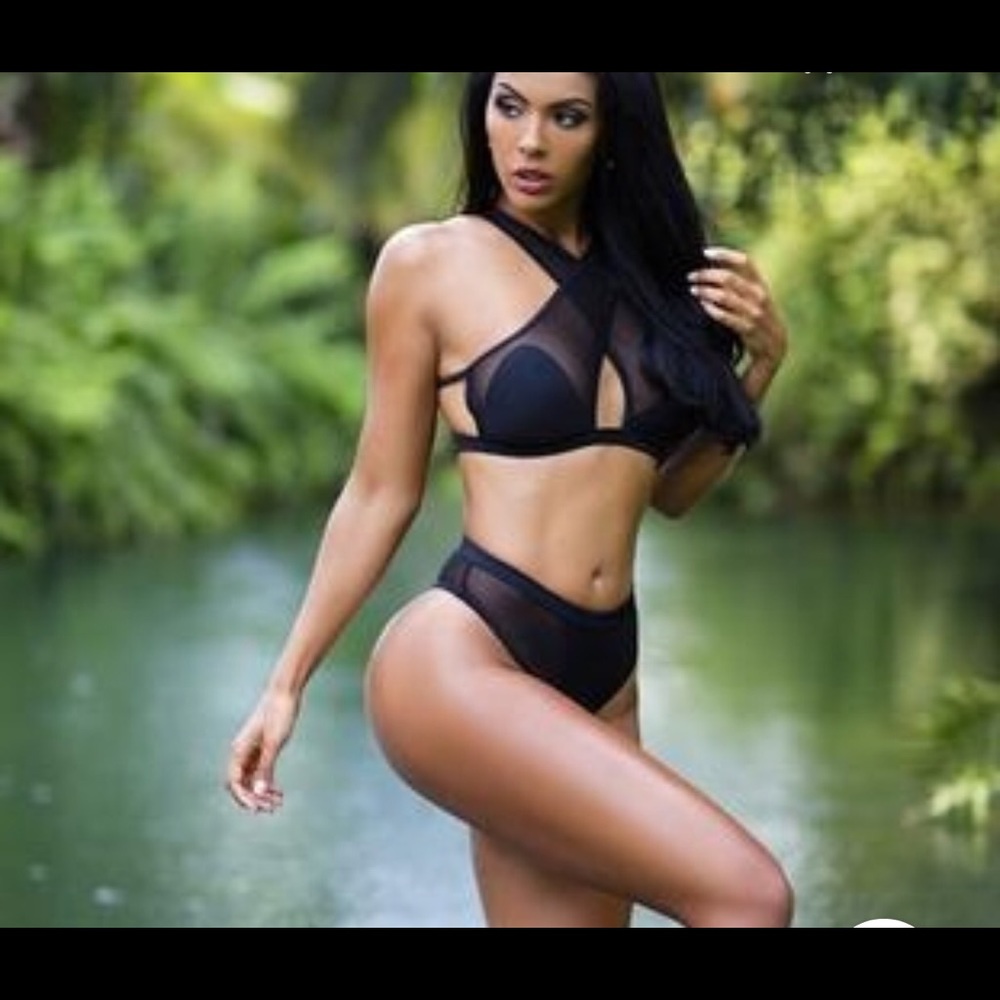 Black high waisted bikini swimsuit