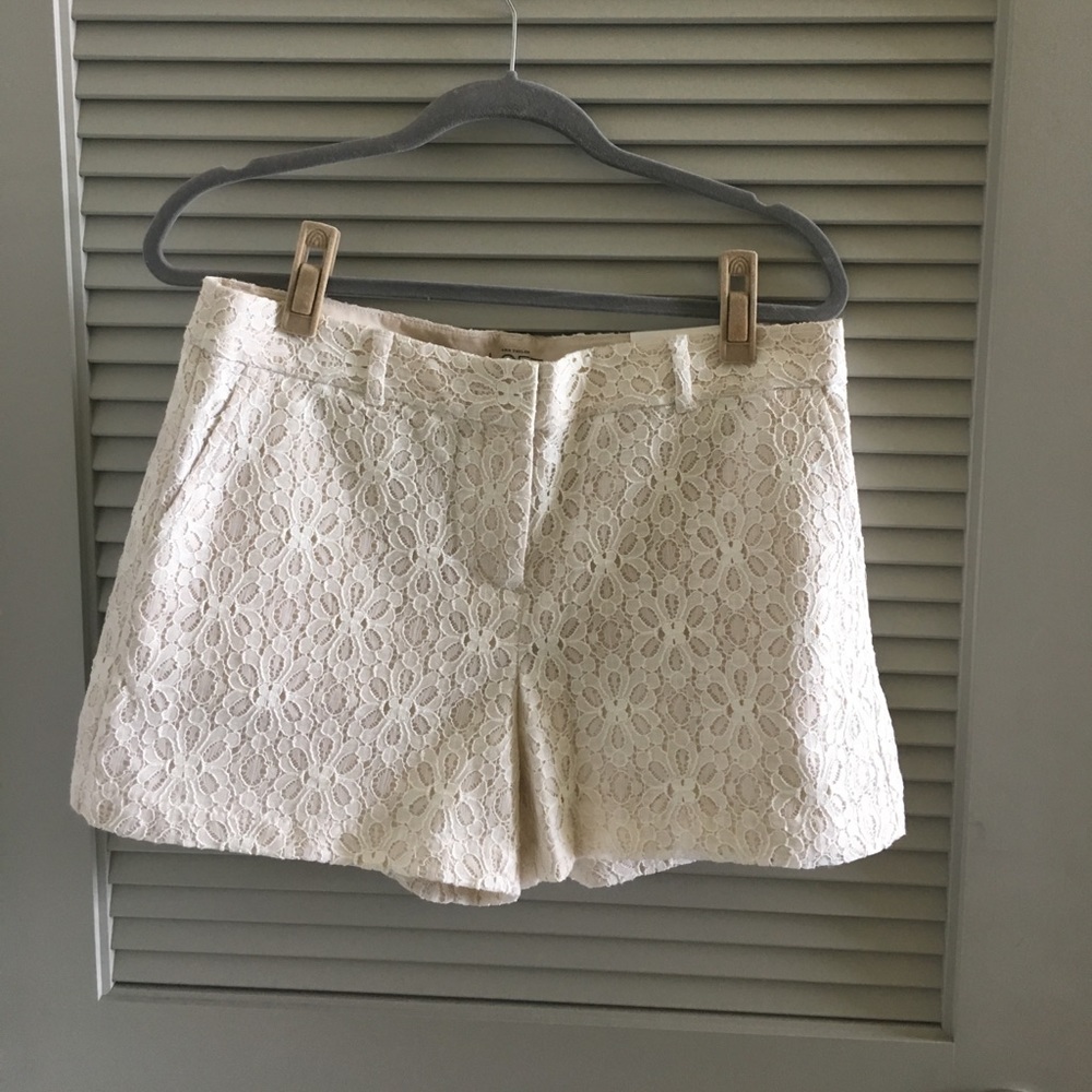 Off white lace eyelet shorts