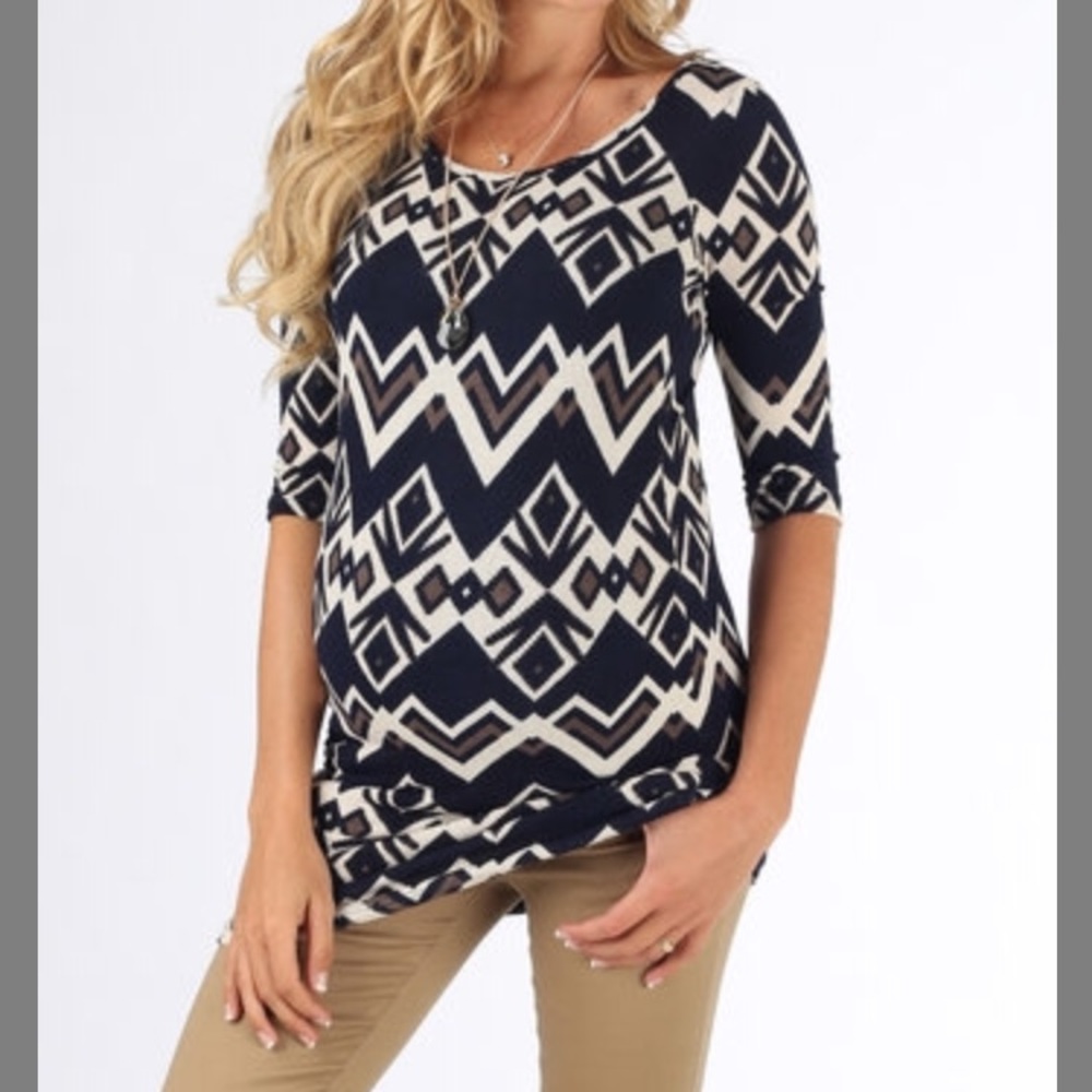 PinkBlush Maternity Geo print Tunic Sz L