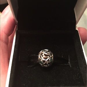 Two tone pandora bird charm