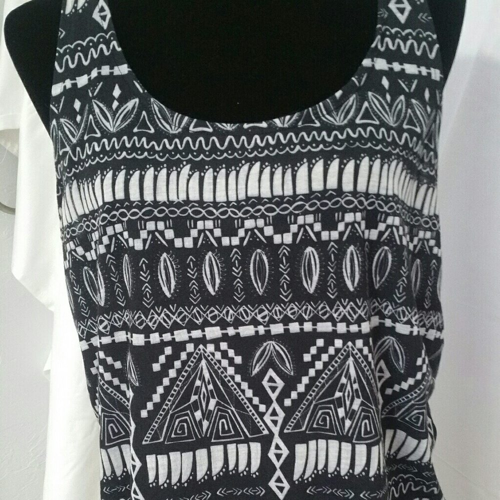 Element Tank Top Tribal Print Black, Gray white