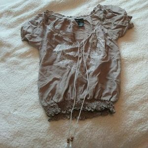 Boho Brown Crop Top ( Med )