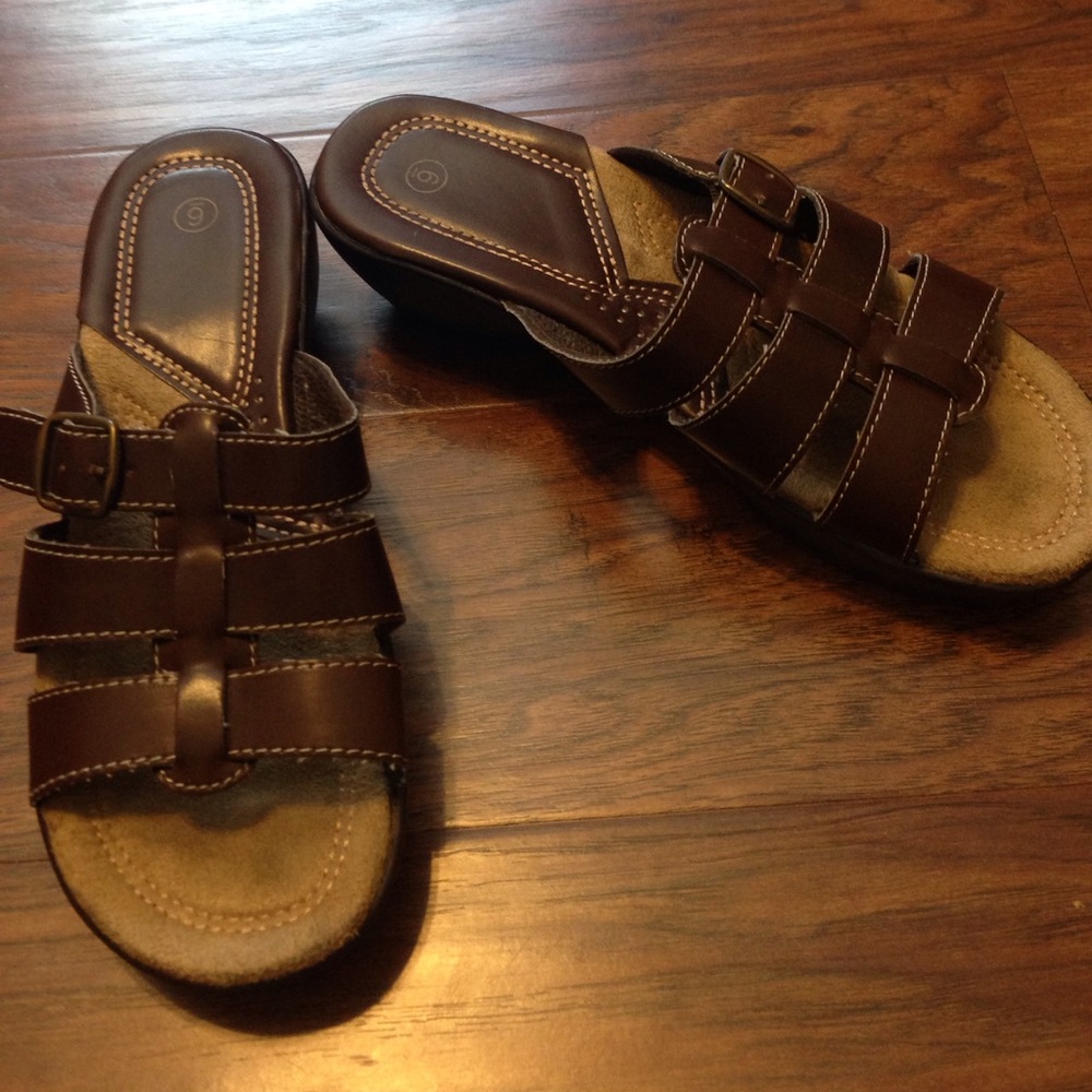 Open-Back Slide Low Heel Sandals