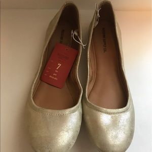 Gold metallic ballet Flats mossimo supply co 7