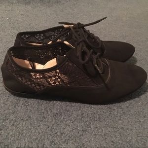Black lace oxfords
