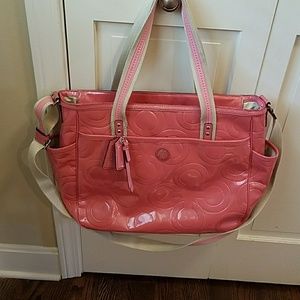 COACH pink diaper bag