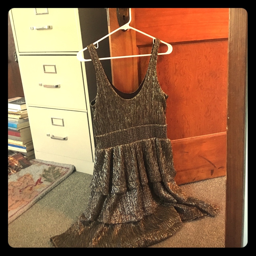 H&M brand gold dress