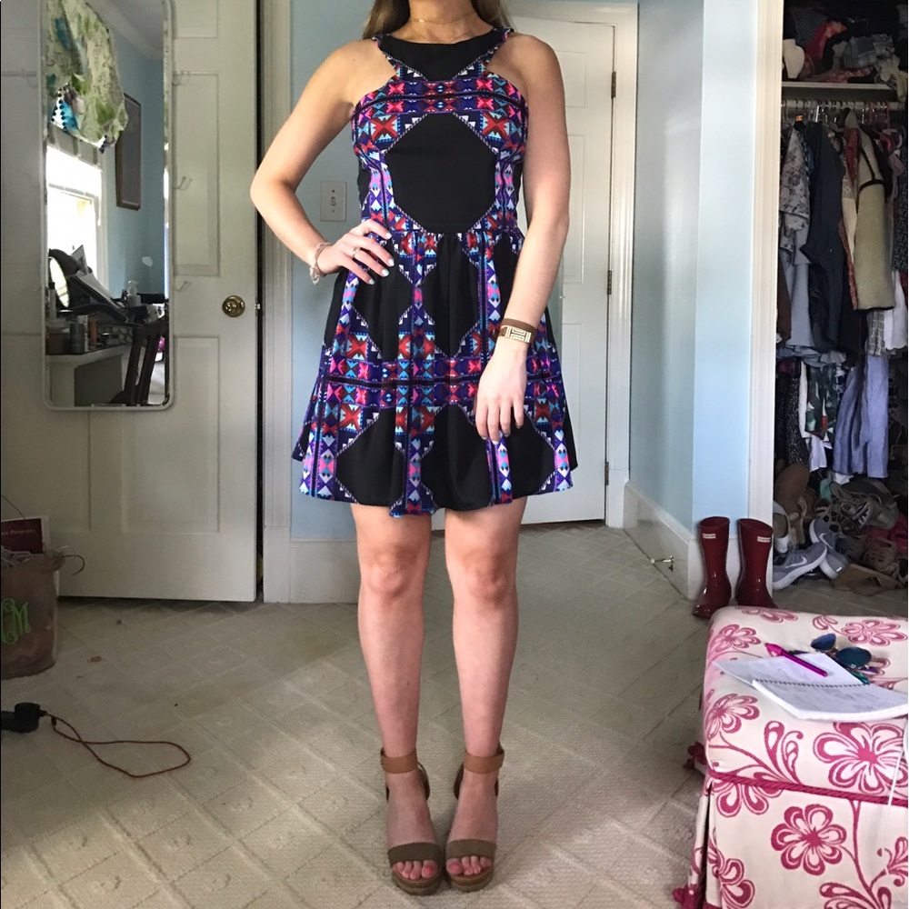 Black, patterned, silk Mara Hoffman dress