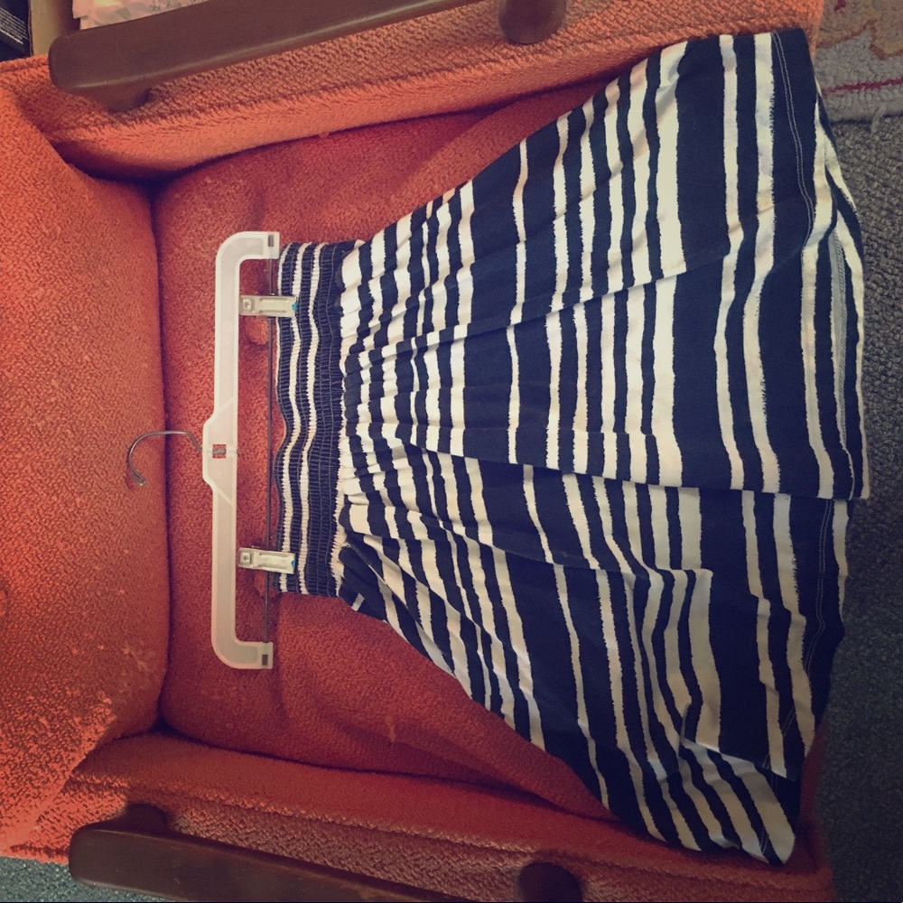 H&M brand blue and white striped mini skirt