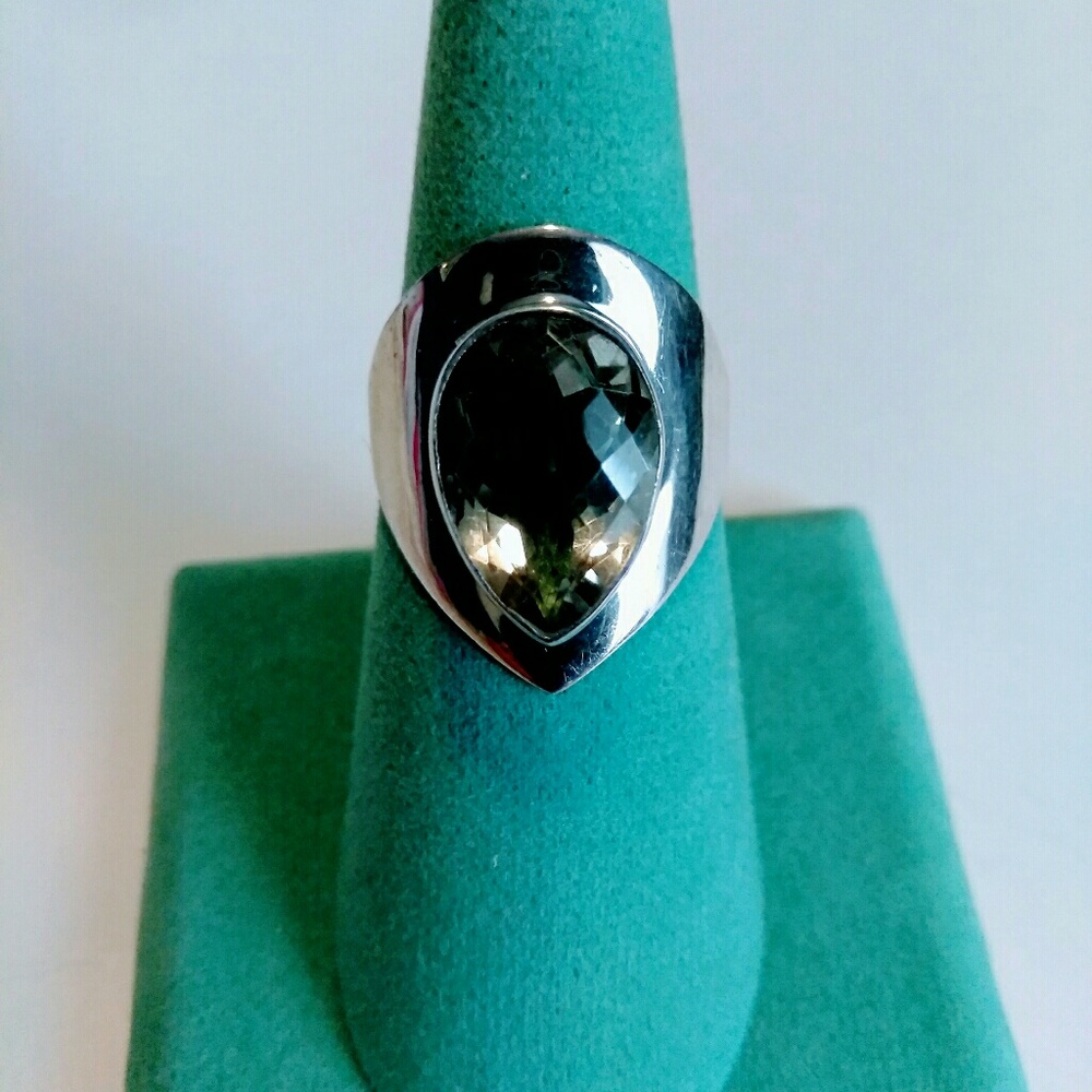NWT Green Amethyst Ring Sterling Silver