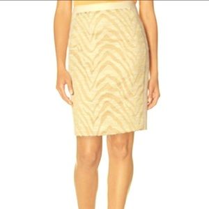 The Limited Khaki Pencil Skirt with Zebra Inset