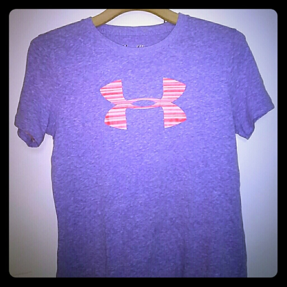 SALE Under Armour Purple Logo Tee Shirt Small