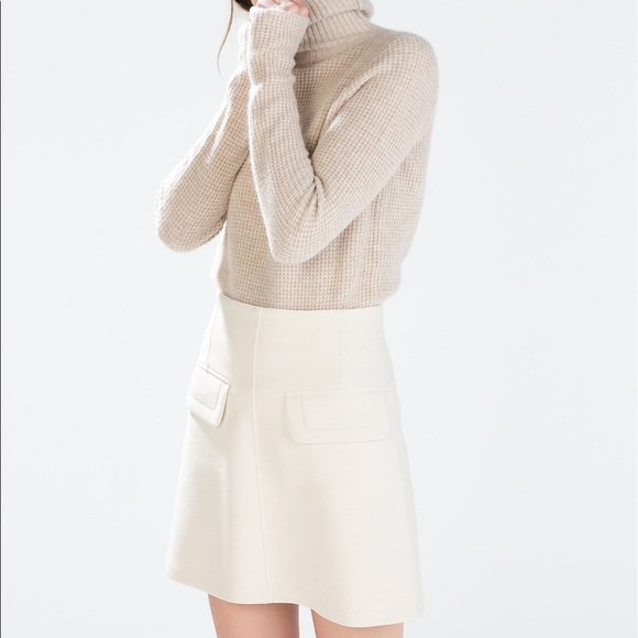 Zara Dresses & Skirts - ZARA IVORY A-LINE SKIRT