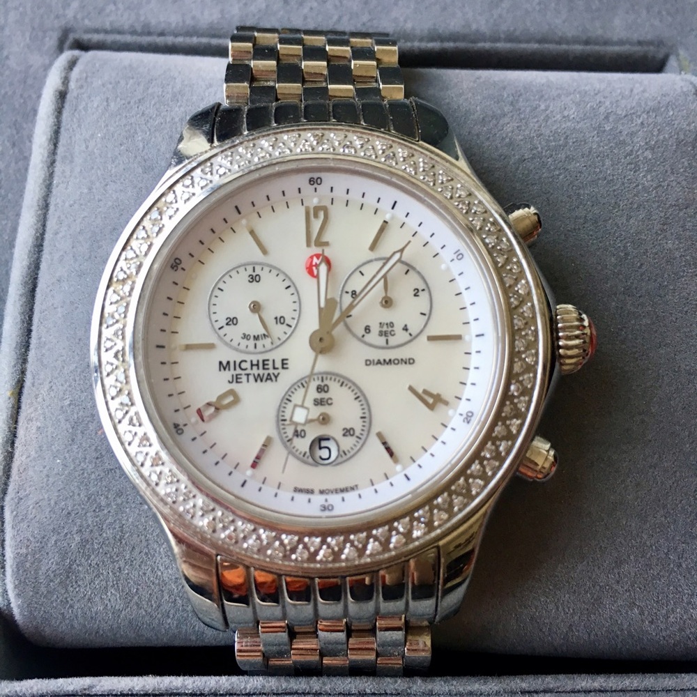 Michele Watch Silver with Diamonds