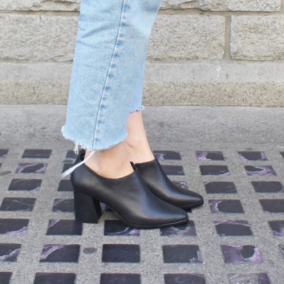 Distressed Olive Leather Mary Jane Ankle Bootie - Picture 6 of 7