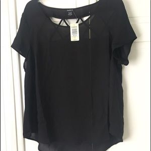 Torrid- Georgette Cage Back Cutout Blouse