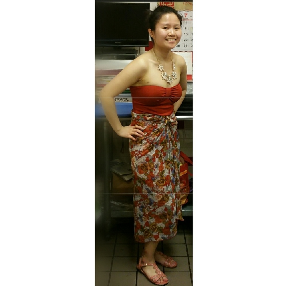 Strapless Floral Maxi Dress