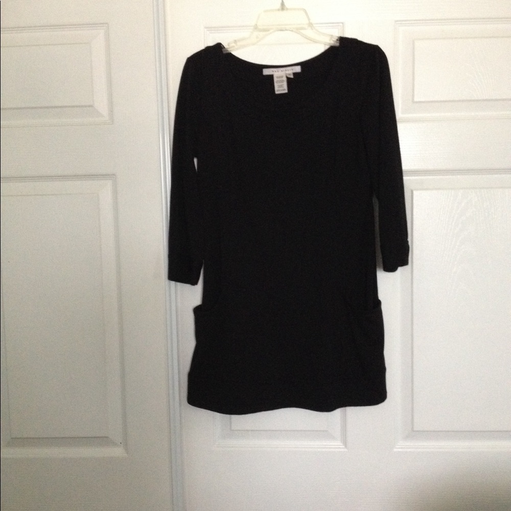 👠MAX STUDIO BLACK TUNIC WITH 2 FRONT POCKETS💋