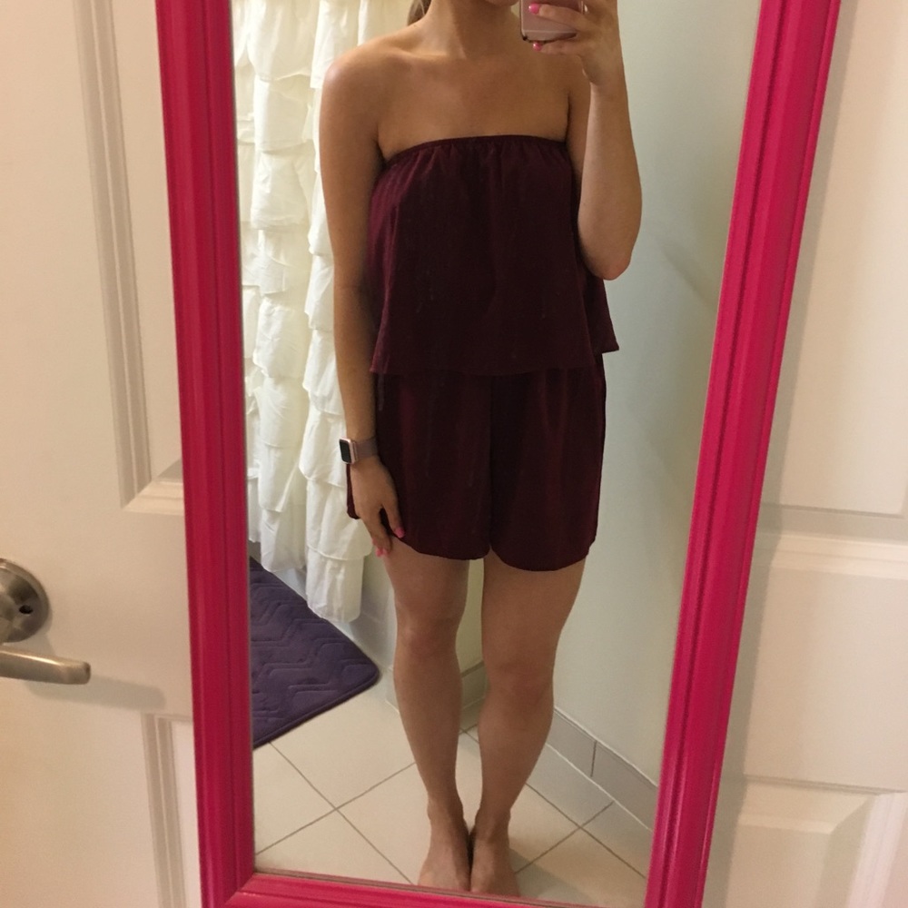NWT Urban Outfitters maroon strapless romper