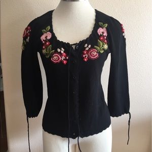 Betsy Johnson embroidered sweater