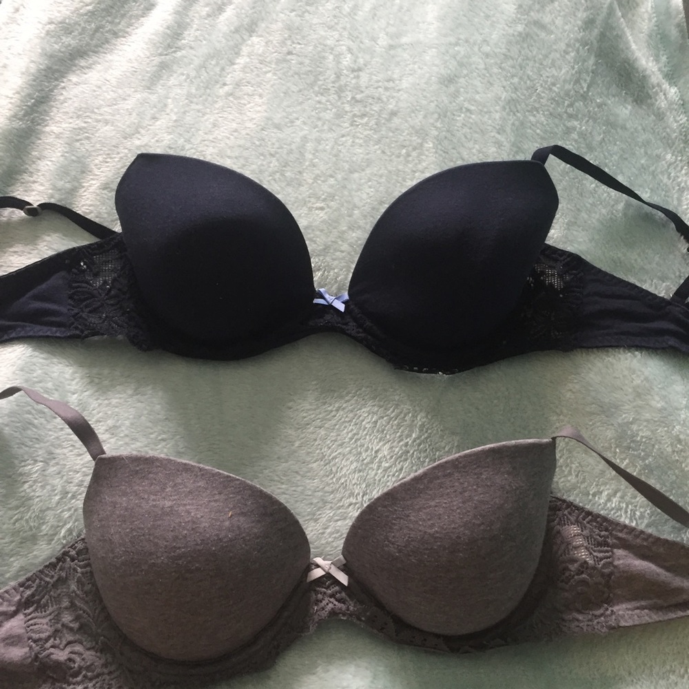 2 size 34D push up Bras