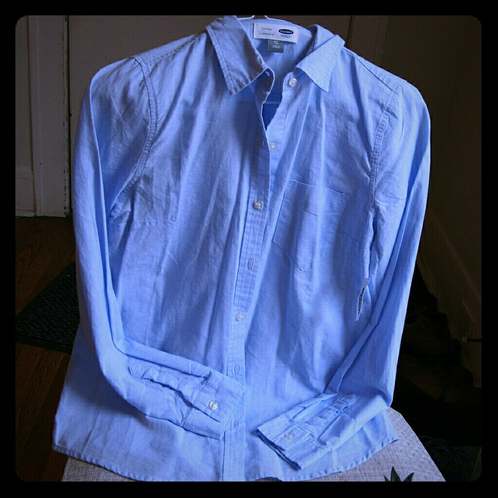 Old Navy blue Cotton Oxford shirt classic xs