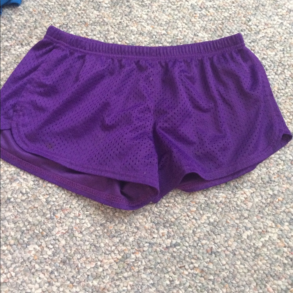 Purple mesh soffe shorts