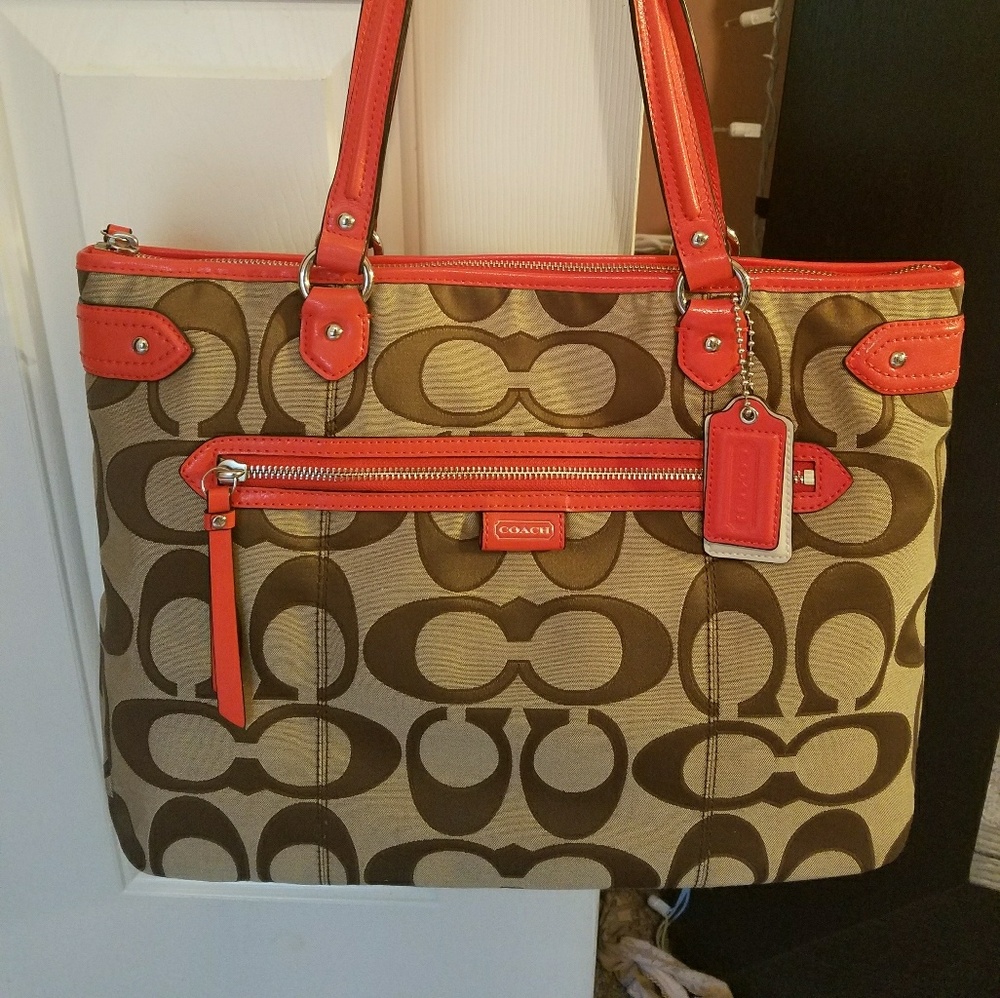 Coach purse, burnt orange, never used!