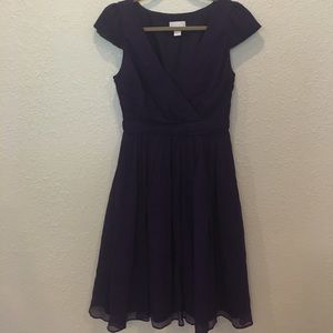 Jcrew Mirabelle crepe chiffon Dress. Eggplant
