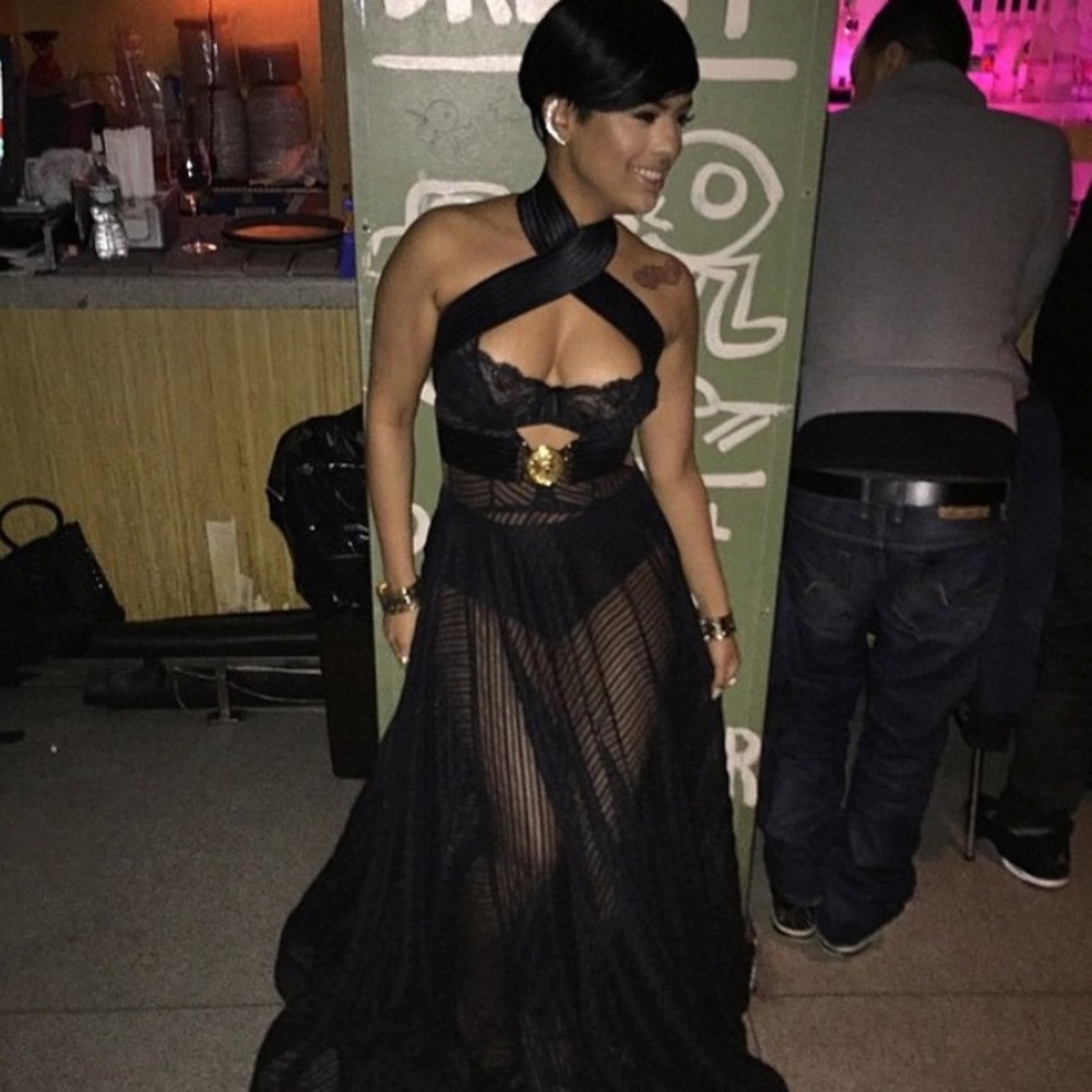 Beautiful Custom Made Sheer Michael Costello Gown - image 1