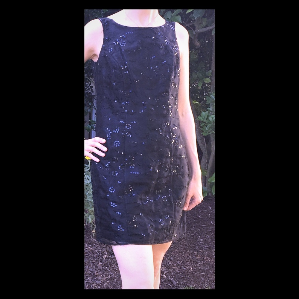 VINTAGE Betsey Johnson Black Sequin Mini Dress!
