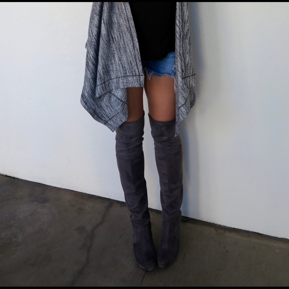 Steve Madden 'Gorgeouss' Over the Knee Grey Boots