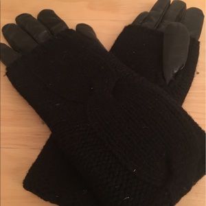 Cole Haan women's leather & cashmere gloves