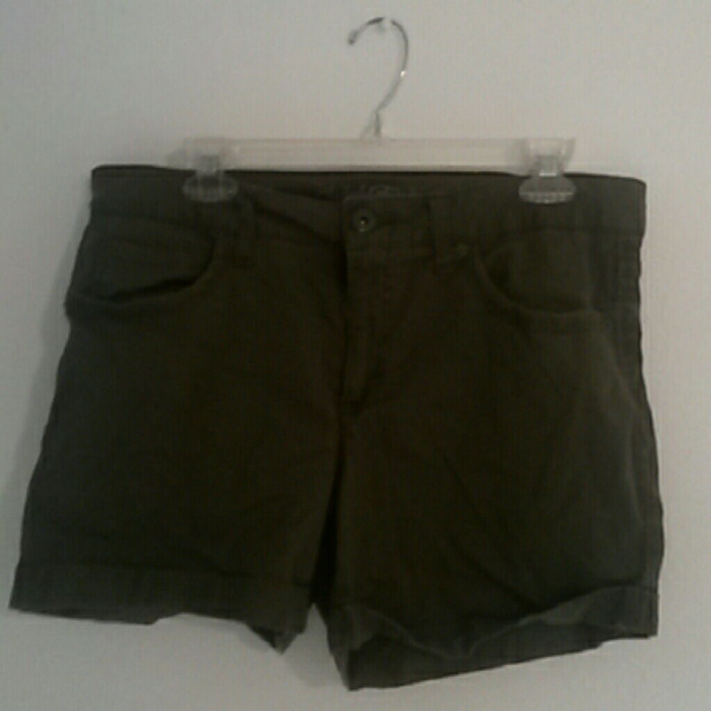 Army Green Faded Glory Cuffed Shorts