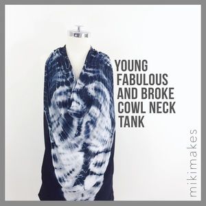 [ yfb ] blue & black tie dye racerback tank
