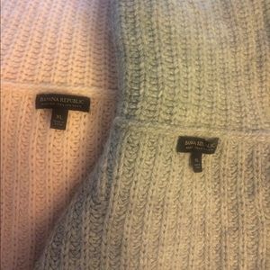 Two Banana Republic turtleneck sweaters
