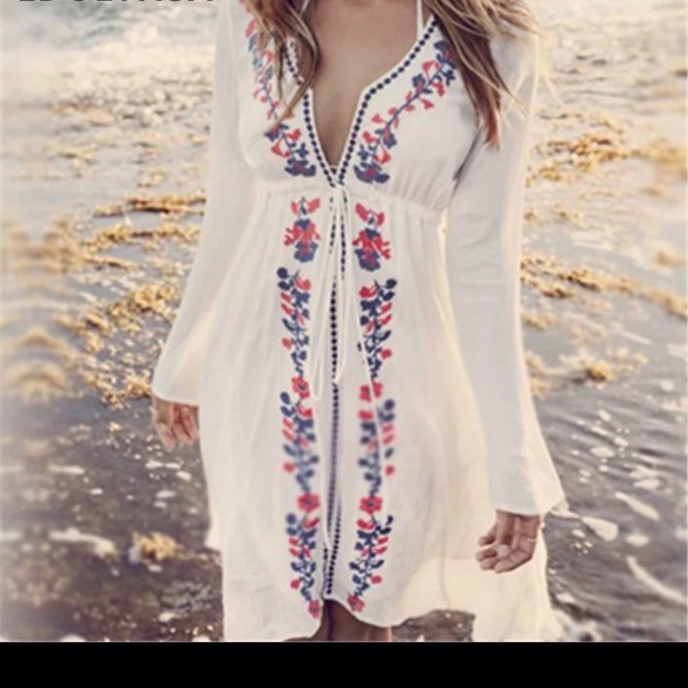 Embroidered Beach cover-up
