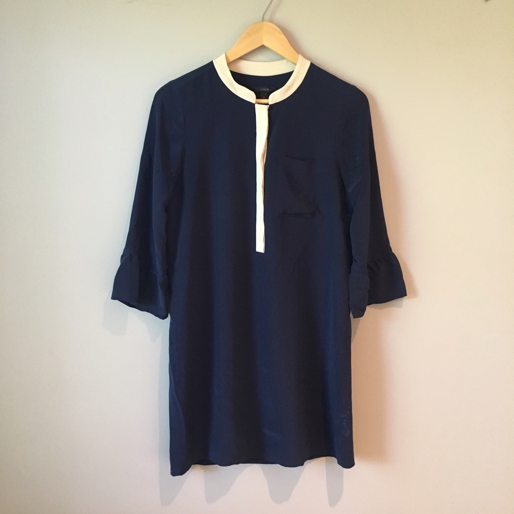 JCrew Silk Bell Sleeve Dress