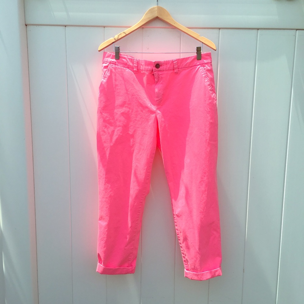 GAP Hot Pink Cropped Boyfriend pants